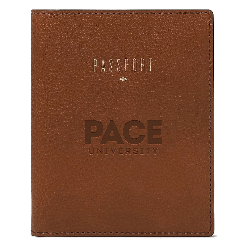 Fossil Brown Pace University Setters Travel RFID Passport Case