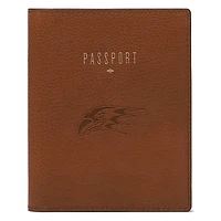 Fossil Brown Niagara Purple Eagles Travel RFID Passport Case