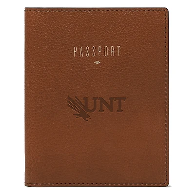 Fossil Brown North Texas Mean Green Travel RFID Passport Case