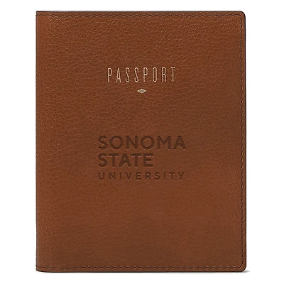 Fossil Brown Sonoma State Seawolves Travel RFID Passport Case