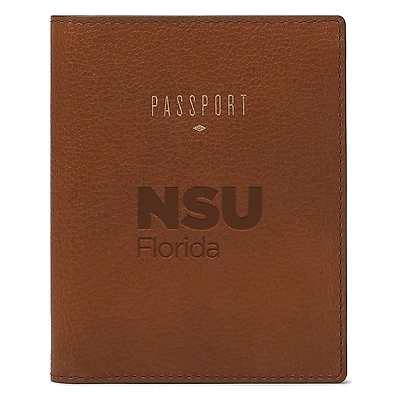 Fossil Brown Nova Southeastern Sharks Travel RFID Passport Case