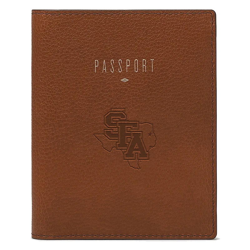 Fossil Brown Stephen F Austin Lumberjacks Travel RFID Passport Case