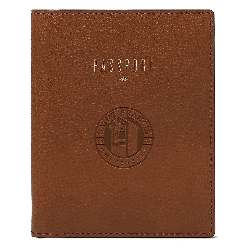 Fossil Brown Saint Francis Red Flash Travel RFID Passport Case