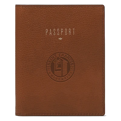 Fossil Brown Saint Francis Red Flash Travel RFID Passport Case
