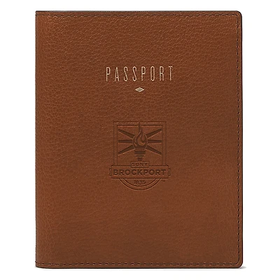 Fossil Brown SUNY Brockport Golden Eagles Travel RFID Passport Case