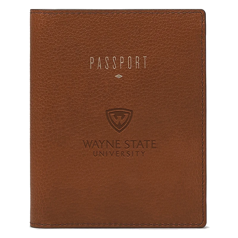 Fossil Brown Wayne State Warriors Travel RFID Passport Case