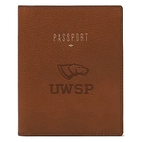 Fossil Brown Wisconsin-Stevens Point Pointers Travel RFID Passport Case
