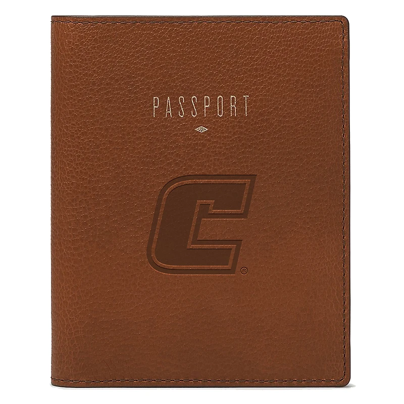Fossil Brown Tennessee Chattanooga Mocs Travel RFID Passport Case
