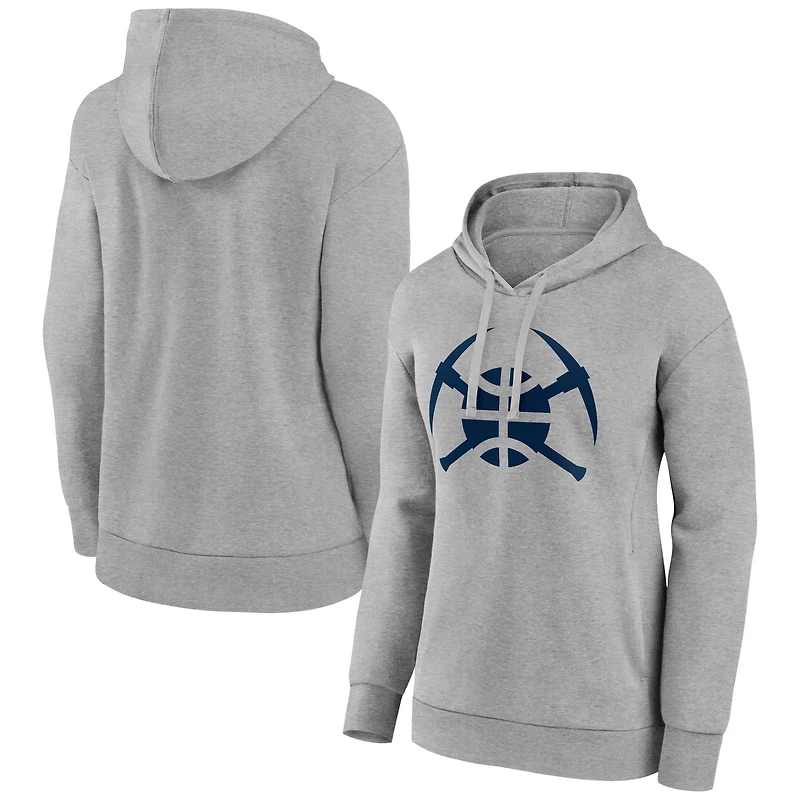 Women's Gray Denver Nuggets Alternate Logo Pullover Hoodie