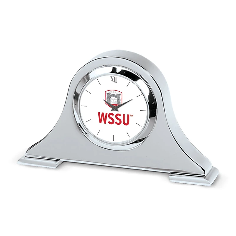 Silver Winston-Salem State Rams Napoleon Desk Clock