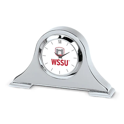 Silver Winston-Salem State Rams Napoleon Desk Clock