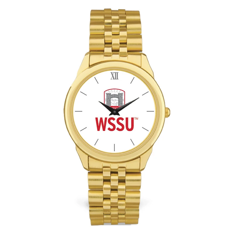 Men's Gold Winston-Salem State Rams Rolled Link Watch