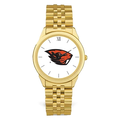 Men's  Gold Oregon State Beavers Rolled Link Watch