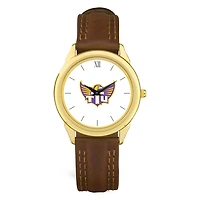 Men's  Gold Tennessee Tech Golden Eagles Brown Leather Watch
