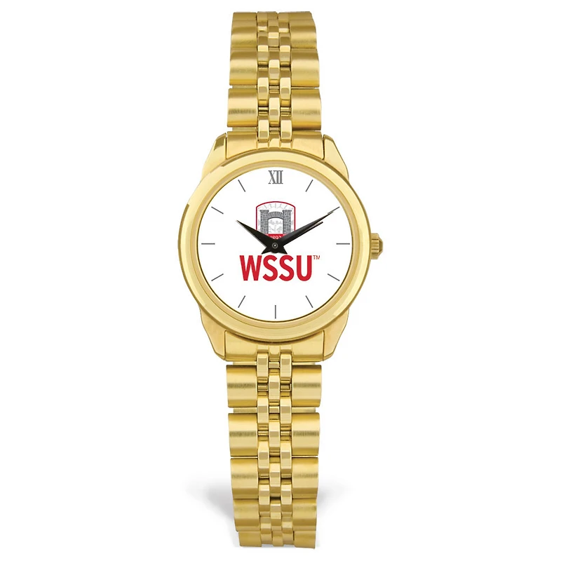 Women's Gold Winston-Salem State Rams Rolled Link Bracelet Wristwatch