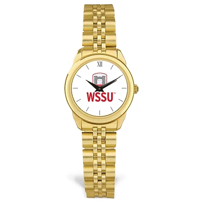 Women's  Gold Winston-Salem State Rams Rolled Link Bracelet Wristwatch