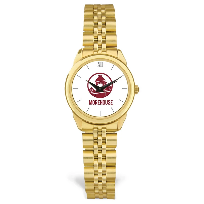 Women's  Gold Morehouse Maroon Tigers Rolled Link Bracelet Wristwatch