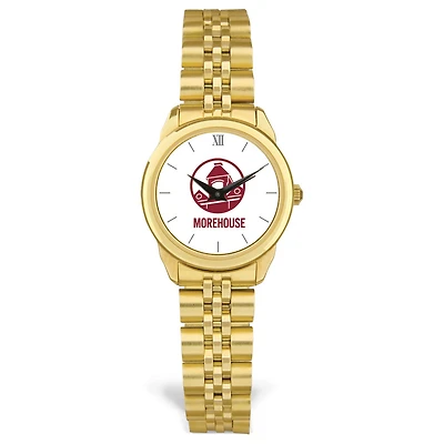 Women's  Gold Morehouse Maroon Tigers Rolled Link Bracelet Wristwatch