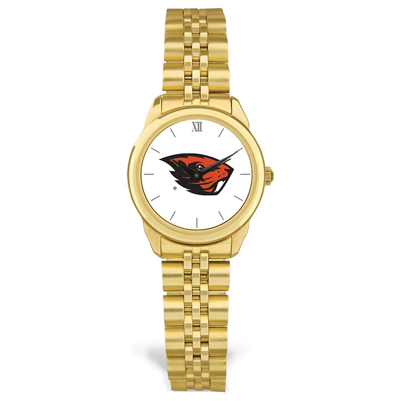 Women's Gold Oregon State Beavers Rolled Link Bracelet Wristwatch