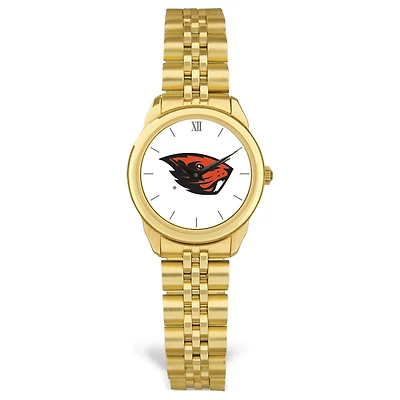Women's  Gold Oregon State Beavers Rolled Link Bracelet Wristwatch