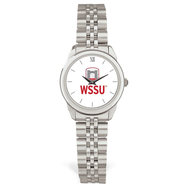 Women's  Silver Winston-Salem State Rams Rolled Link Bracelet Wristwatch