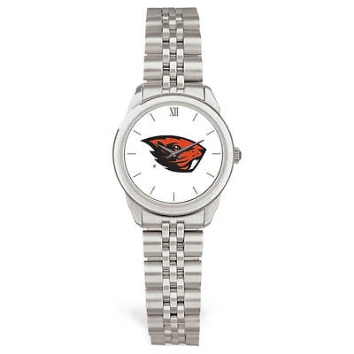 Women's  Silver Oregon State Beavers Rolled Link Bracelet Wristwatch