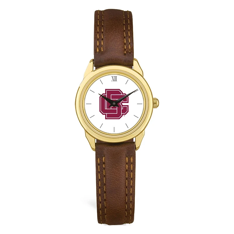 Women's  Gold Bethune-Cookman Wildcats Brown Leather Watch
