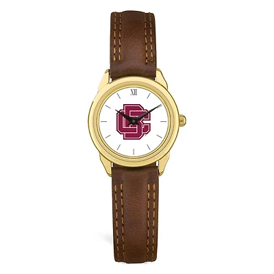 Women's  Gold Bethune-Cookman Wildcats Brown Leather Watch