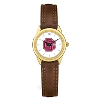 Women's  Gold Bethune-Cookman Wildcats Brown Leather Watch