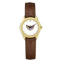 Women's  Gold Tennessee Tech Golden Eagles Brown Leather Watch