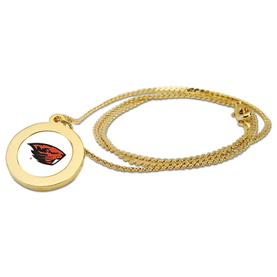 Gold Oregon State Beavers Pendant Necklace