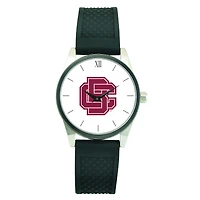 Men's  Silver Bethune-Cookman Wildcats Black Silicone Strap Wristwatch