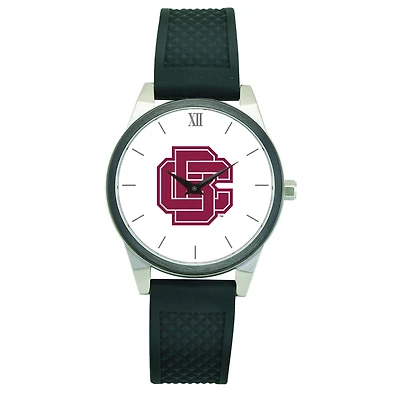 Women's  Silver Bethune-Cookman Wildcats Black Silicone Strap Wristwatch