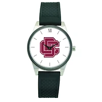 Women's  Silver Bethune-Cookman Wildcats Black Silicone Strap Wristwatch
