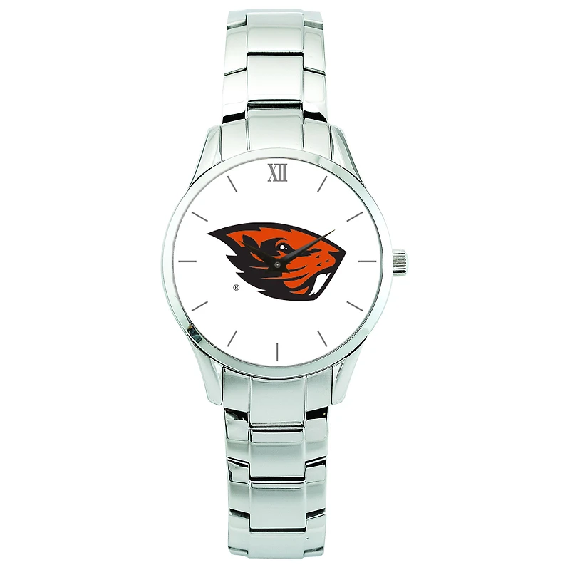 Men's  Silver Oregon State Beavers Stainless Steel Wristwatch