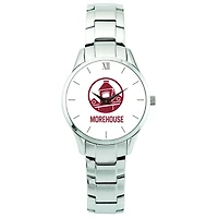 Men's  Silver Morehouse Maroon Tigers Stainless Steel Wristwatch