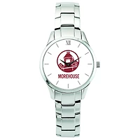 Women's  Silver Morehouse Maroon Tigers Stainless Steel Wristwatch
