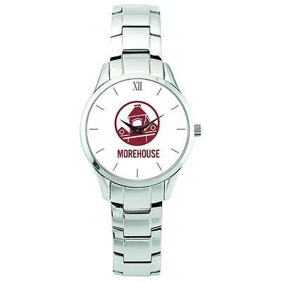 Women's  Silver Morehouse Maroon Tigers Stainless Steel Wristwatch