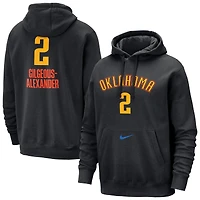 Men's Nike Shai Gilgeous-Alexander Black Oklahoma City Thunder 2024/25 City Edition Name & Number Pullover Hoodie