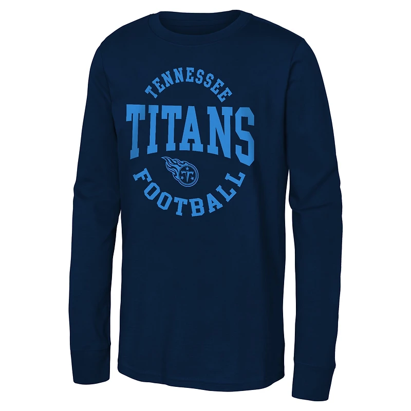Youth Navy Tennessee Titans Around The Block Long Sleeve T-Shirt