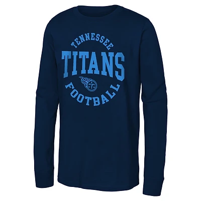 Youth Navy Tennessee Titans Around The Block Long Sleeve T-Shirt