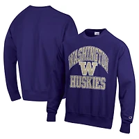Men's Champion Purple Washington Huskies Vault Late Night Reverse Weave Pullover Sweatshirt