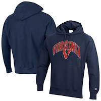 Men's Champion Navy Virginia Cavaliers Vault Late Night Reverse Weave Pullover Hoodie