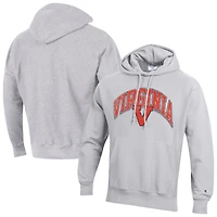 Men's Champion Gray Virginia Cavaliers Vault Late Night Reverse Weave Pullover Hoodie