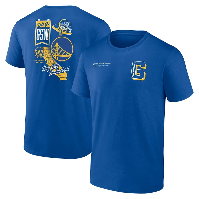 Men's Royal Golden State Warriors Split Zone T-Shirt