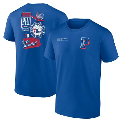 Men's Royal Philadelphia 76ers Split Zone T-Shirt