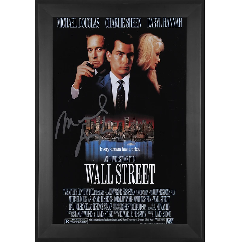Michael Douglas Wall Street Autographed Framed 11" x 17" Movie Poster