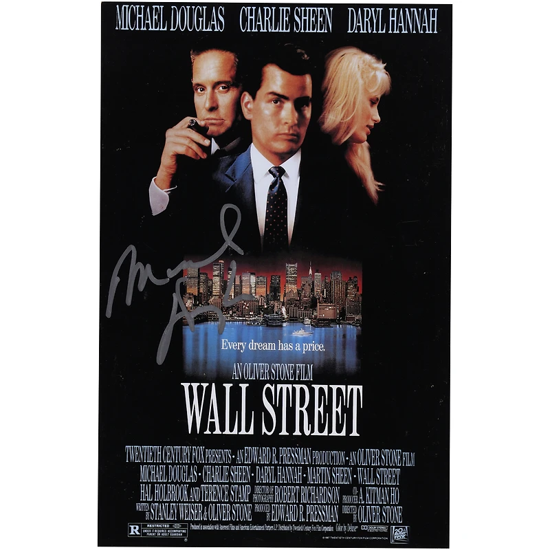 Michael Douglas Wall Street Autographed 11" x 17" Movie Poster