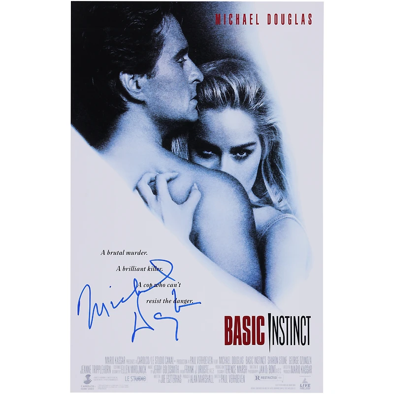 Michael Douglas Basic Instinct Autographed 11" x 17" Movie Poster