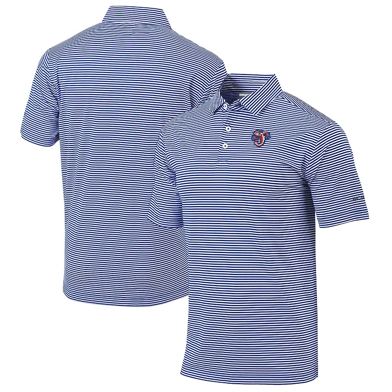 Men's Columbia Blue Jacksonville Jumbo Shrimp Omni-Wick Club Invite Polo